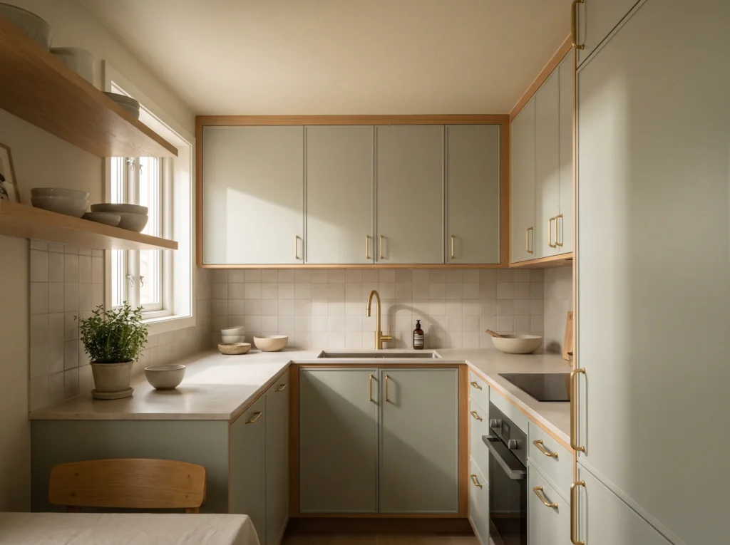 Sage green kitchen cabinets K