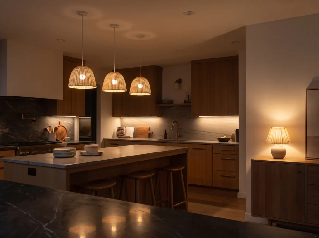 Warm lighting transforms modern … K