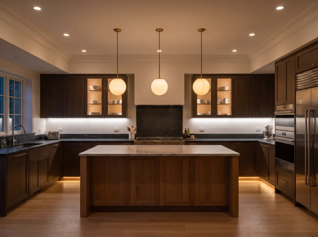Kitchen layered lighting design K