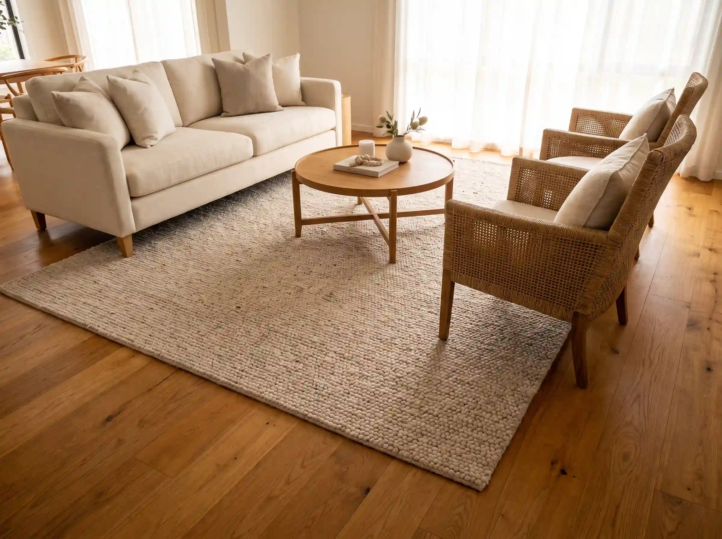 Area rug sizing and placement K