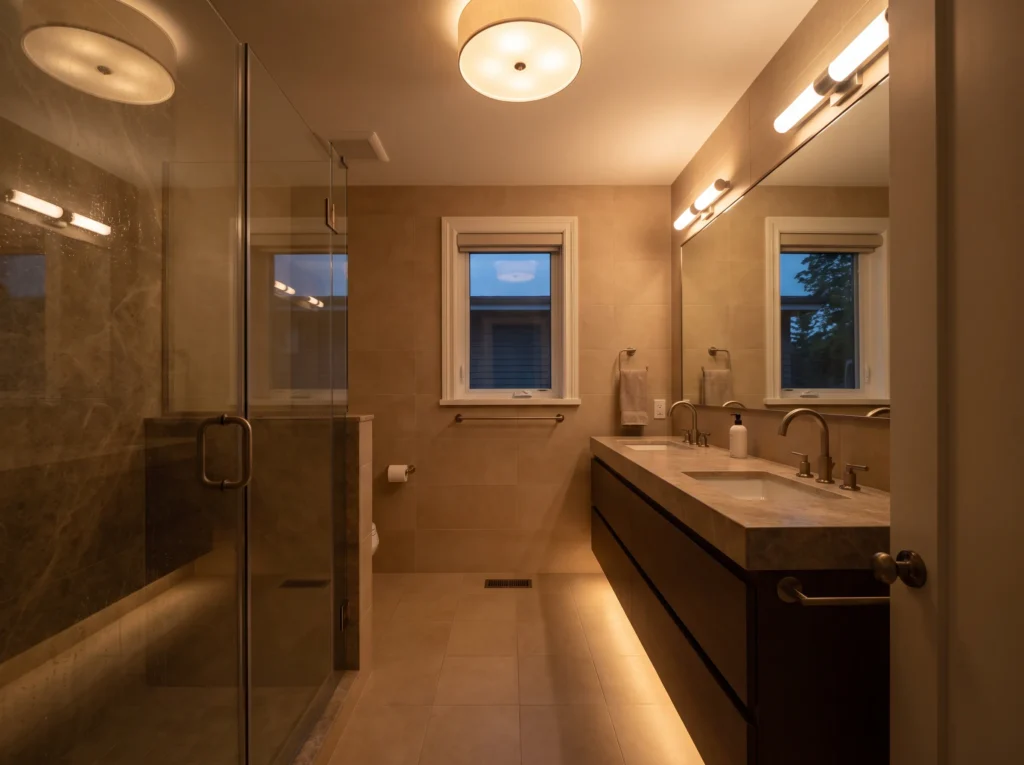 Bathroom lighting illuminates va… K