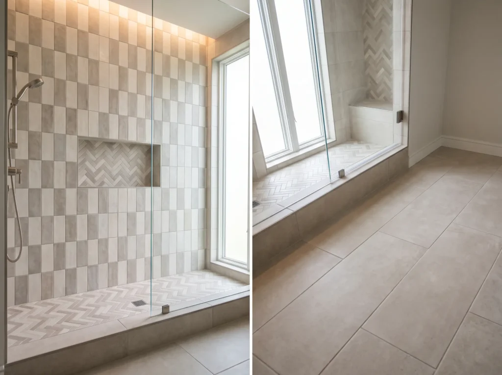 Bathroom tile layout interior de… K