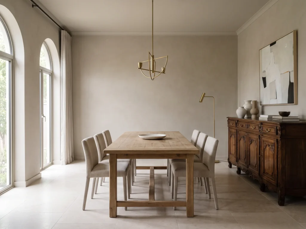 Dining room with vintage furniture K