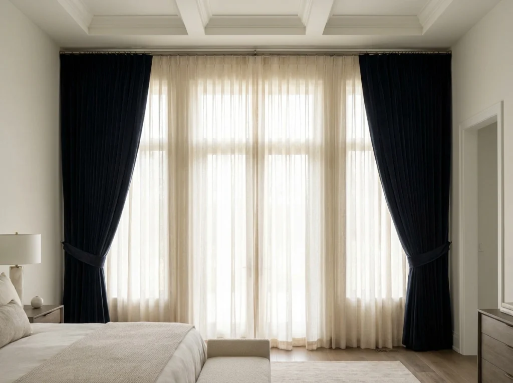 Dual fabric window treatment in …