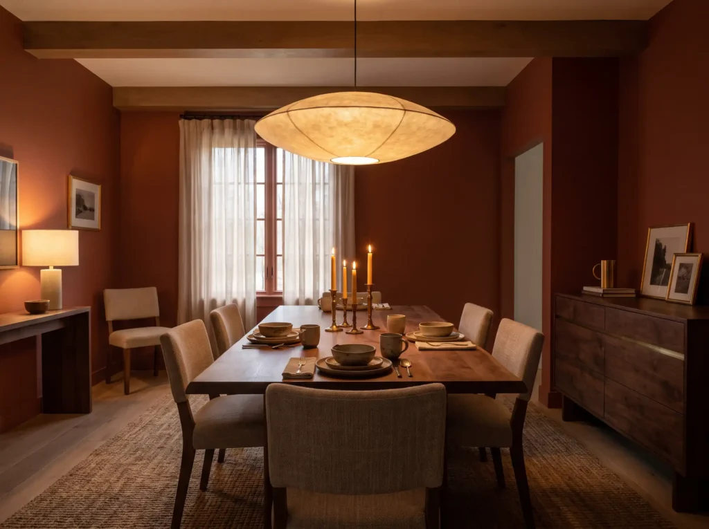 Elegant dining room at dusk K