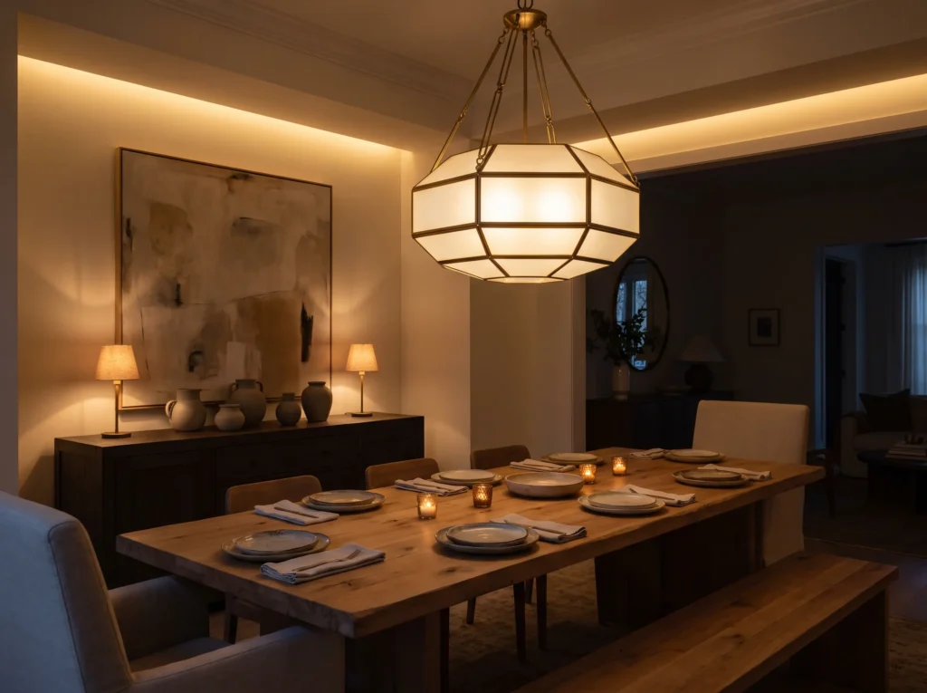 Lighting transforms dining room K