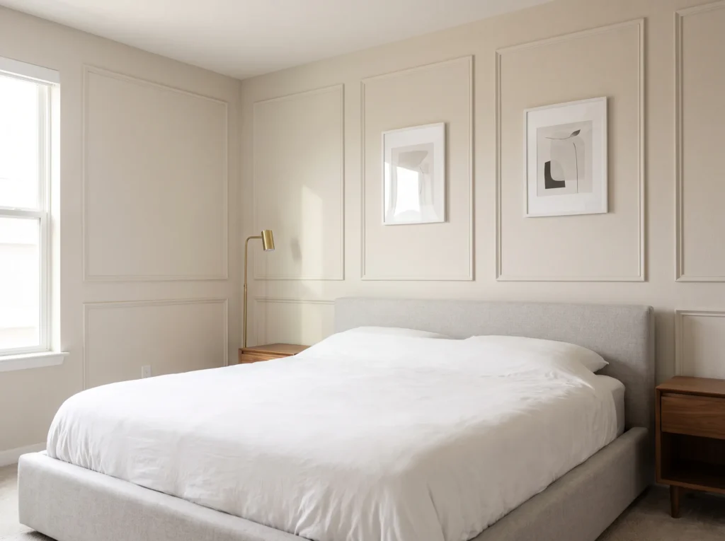 Picture frame molding on bedroom… K