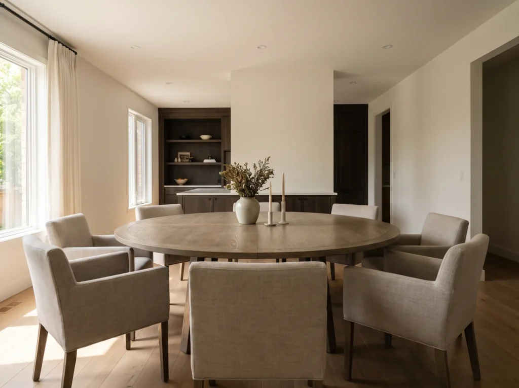 Round dining table in room K