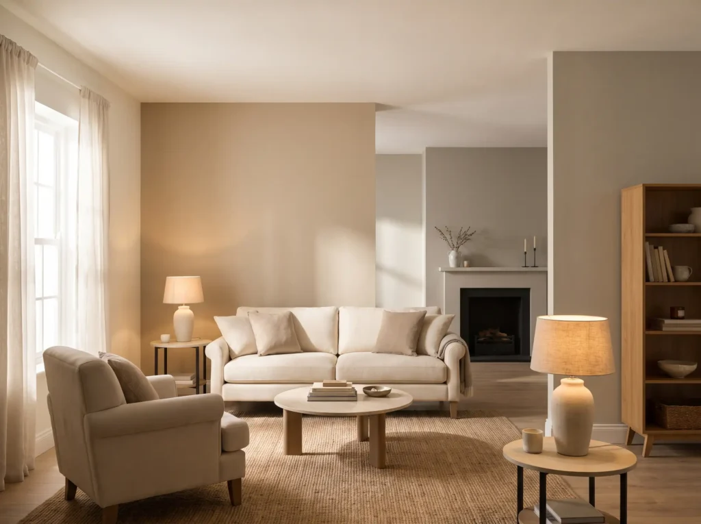 Warm neutral living room walls K
